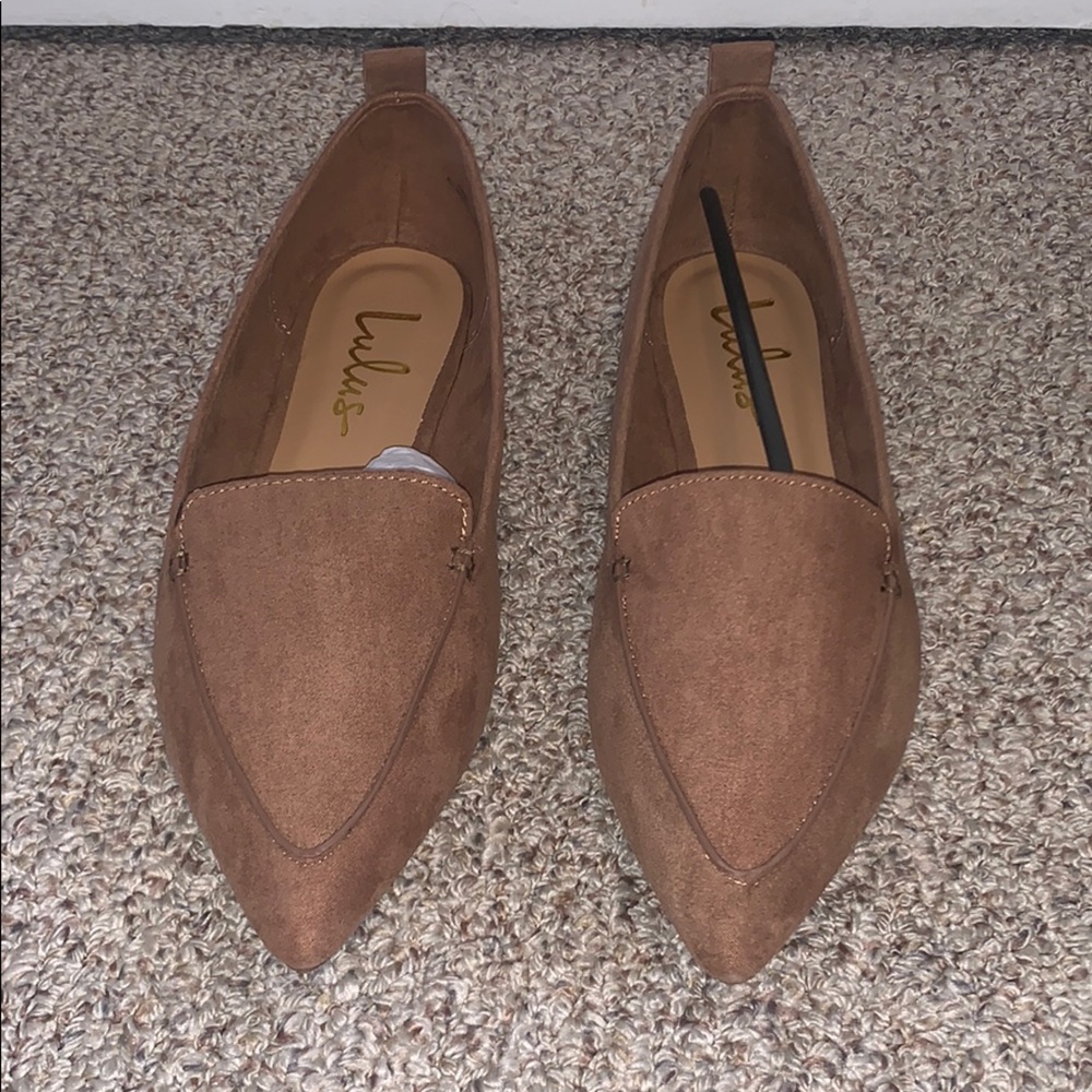 Emmy Camel Suede Pointed Loafers ✨